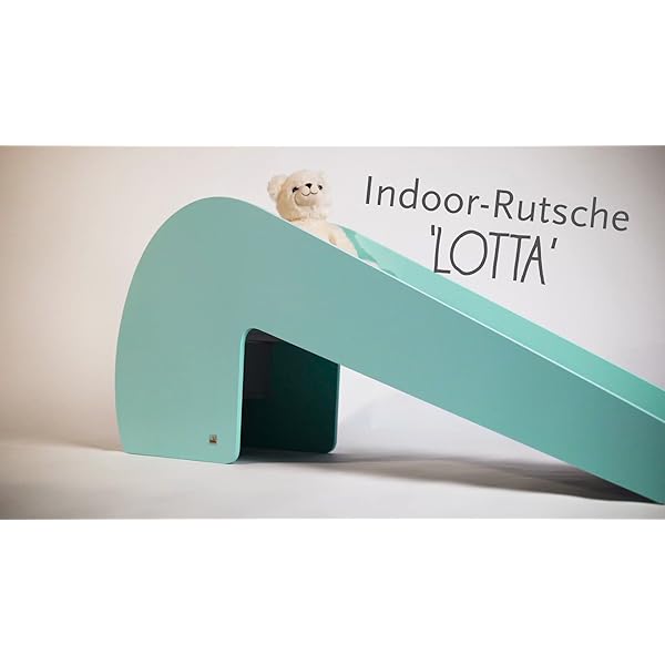 Pinolino Indoor-Rutsche Lotta aus Holz, Belastbarkeit 60 kg, mit 2 Augenaufklebern, für Kinder ab 3 Jahren, Mint/grau – Bild 6