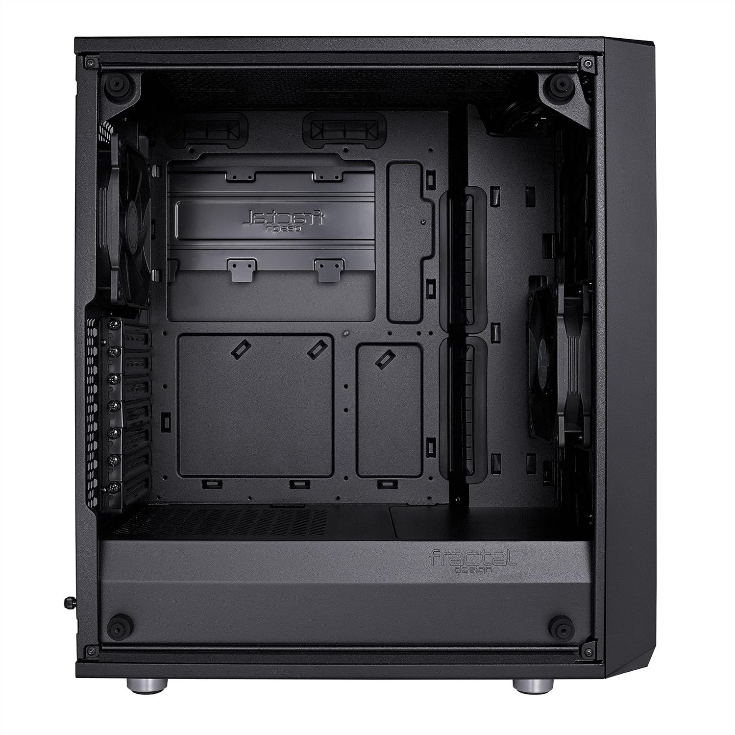 Fractal Design Meshify C - Compact Mid Tower Computer Case - Open ATX Layout- High Performance Airflow/Cooling - 2x Fans included - PSU Shroud - Modular interior - Water-cooling ready - USB3.0 - Black