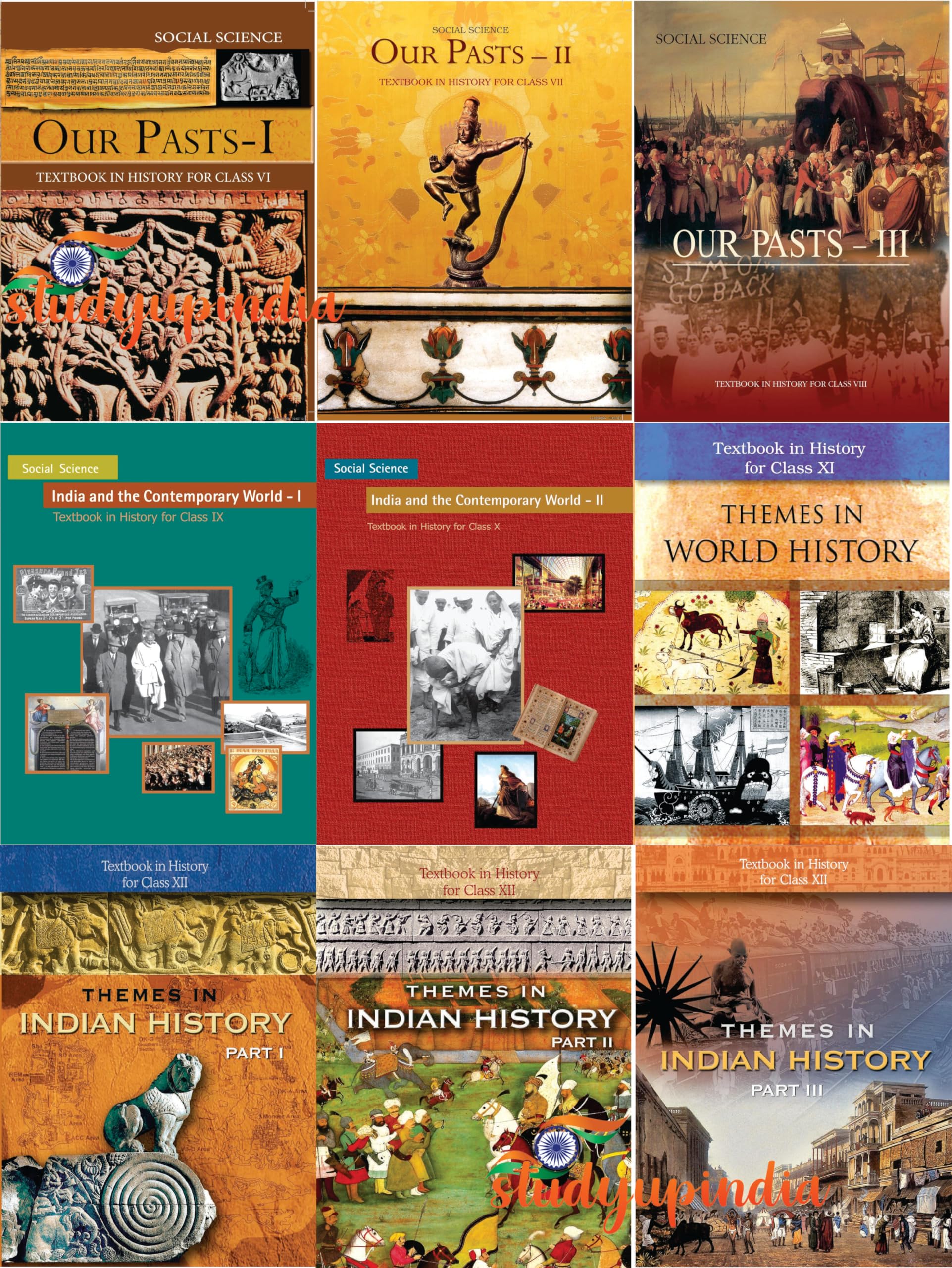 ALL NCERT HISTORY BOOKS FOR Class - 6 TO 12 (ENGLISH MEDIUM) IN COMBO PACK for UPSC Prelims / Main / IAS / Civil Services / IFS / IES / ISS / CISF / CDS / SCRA / IFS / NDA (9 BOOKS)