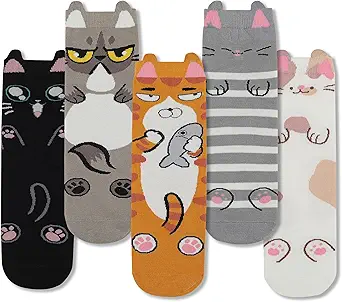 Funny Animal Socks for Women - Cute Dog and Cat Socks, Colorful Novelty Funny Socks for Animal Lover