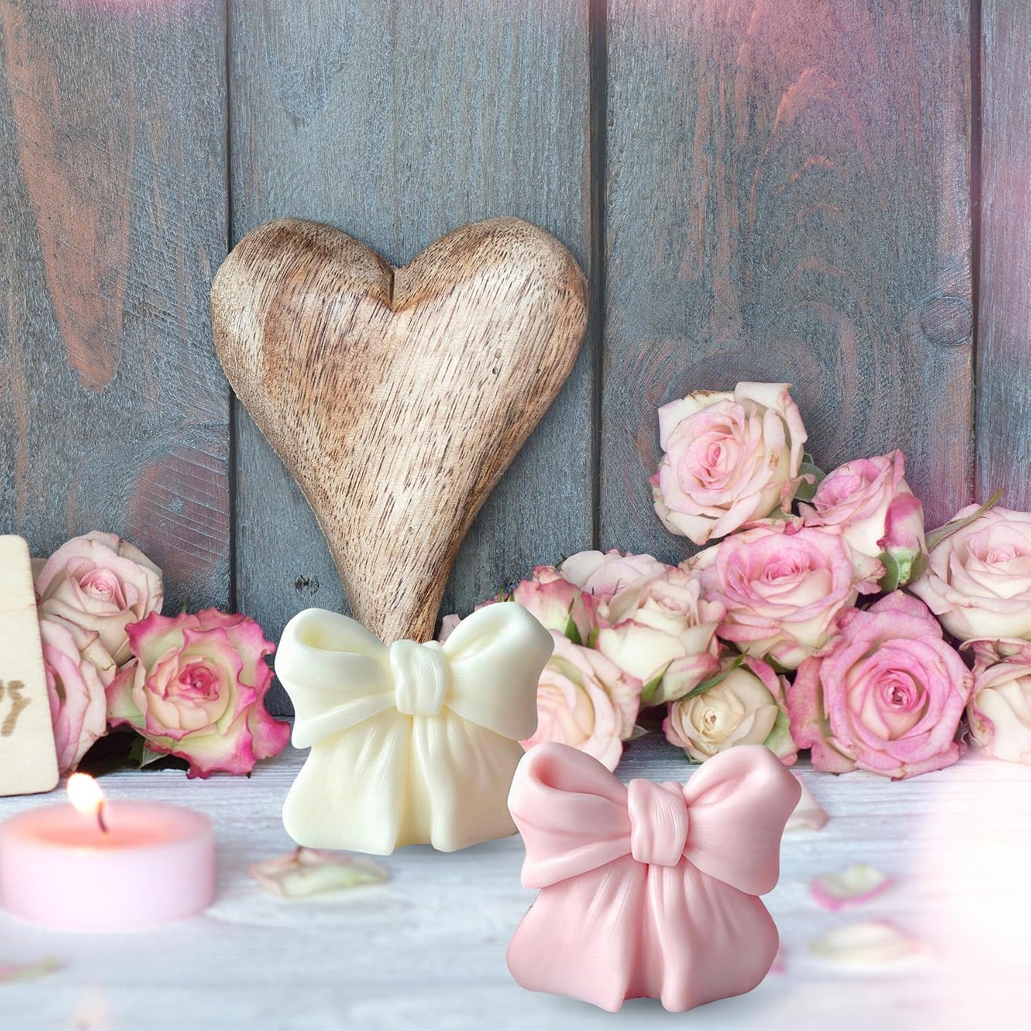 Candle Mold for Candle Making, 3DSilicone Mold for Resin Casting DIY Plaster Polymer Clay Home Decoration (Bow Knot)