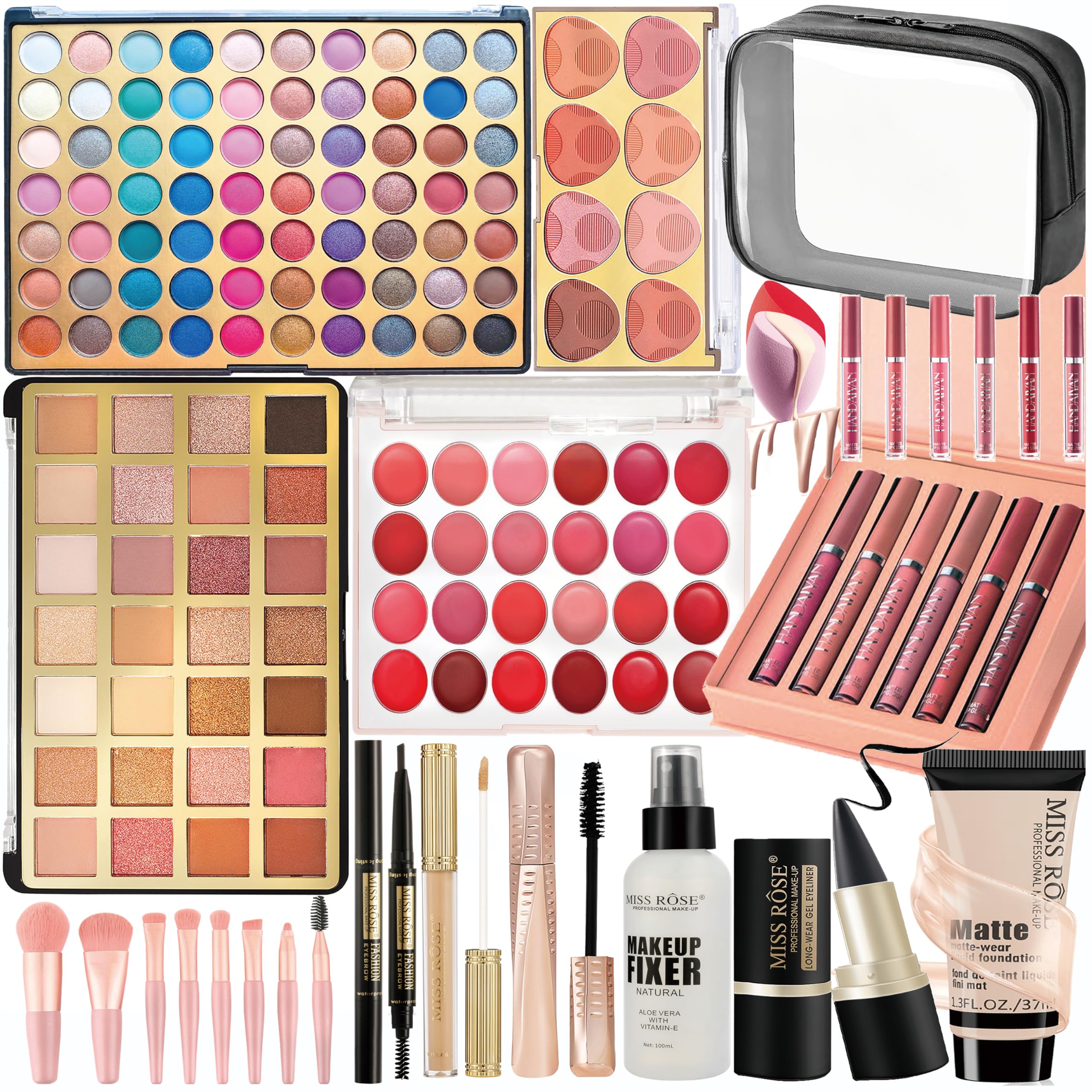 Set Maquillaje Mujer - Estuche Maquillaje con 2 Colores Sobredimensionados Paleta Sombra de Ojos - Portátil Kit Maquillaje Mujer para Adolescentes y Adultas