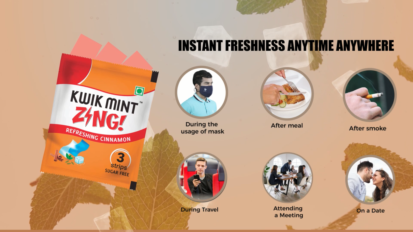 Kwik Mint Zing - Sugar Free Cinnamon Flavoured Mouth Freshener