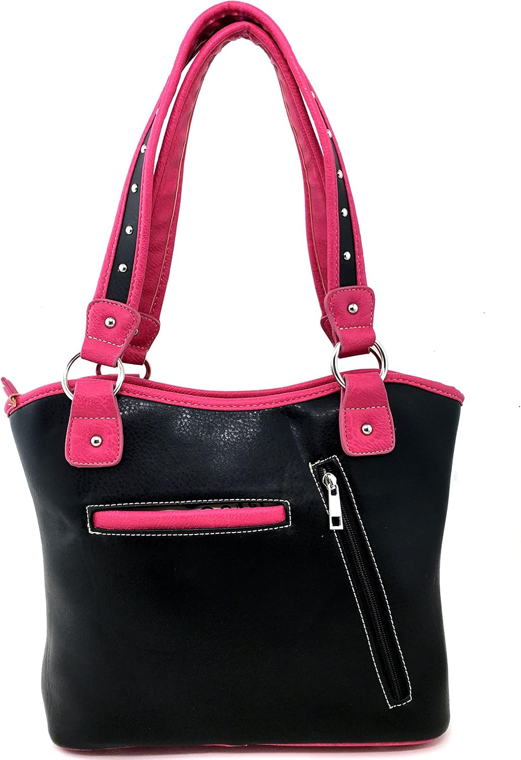 Justin West Western Rhinestone Cross Tote Purse Embroidery Floral Design Leather Concealed Carry Handbag