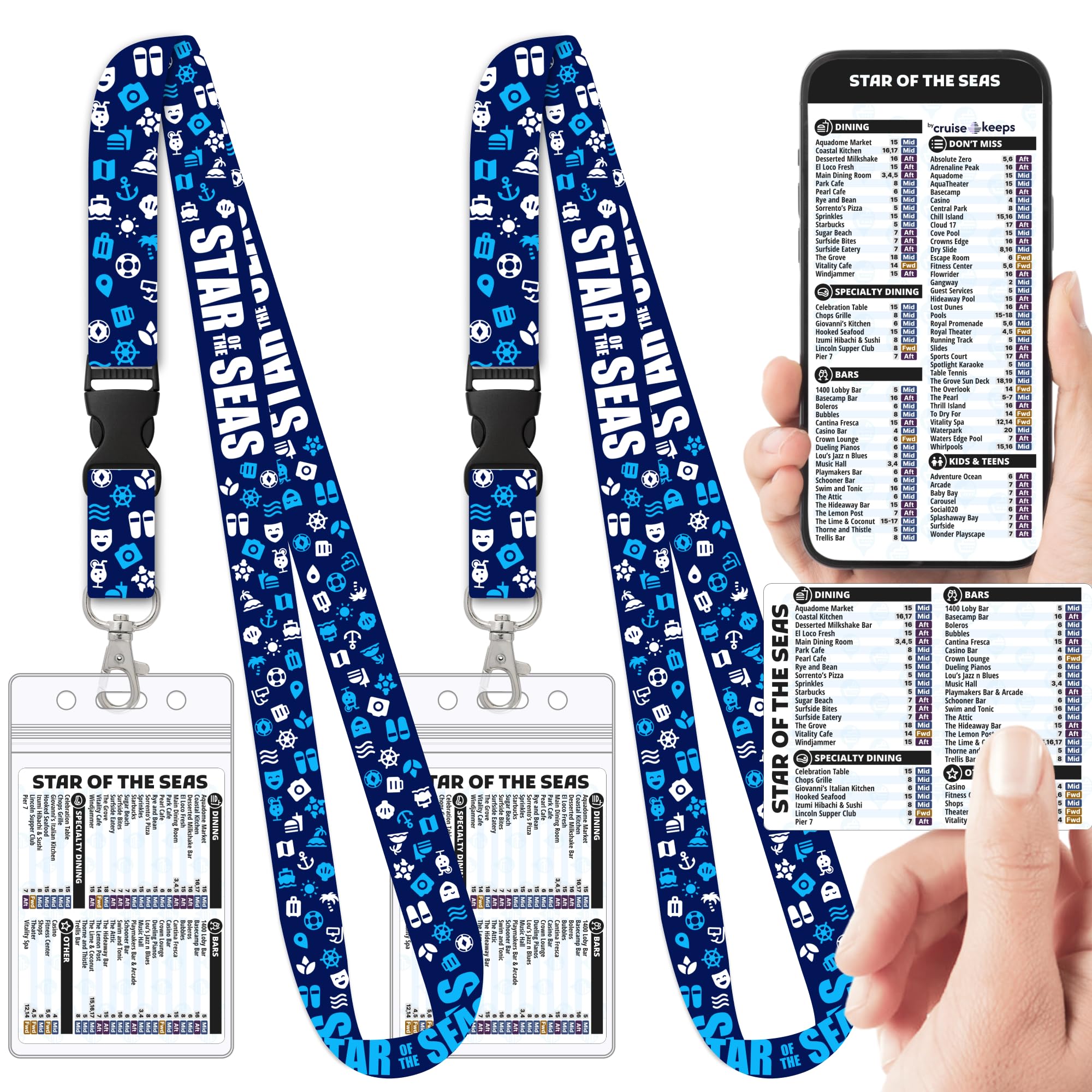 Cruise Lanyard for Royal Caribbean Star of The Seas with Deck Finder Cards