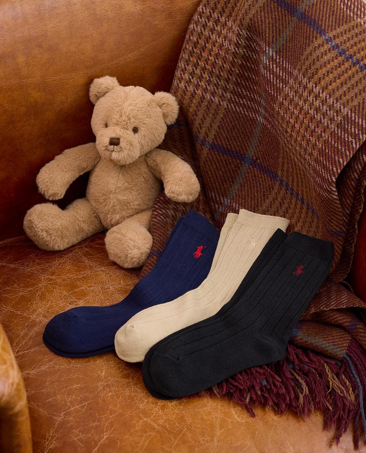 POLO RALPH LAUREN boys Classic Solid Rib Dress Crew Socks - 3 Pair Pack - Sustainable Cotton Comfort - Image 3