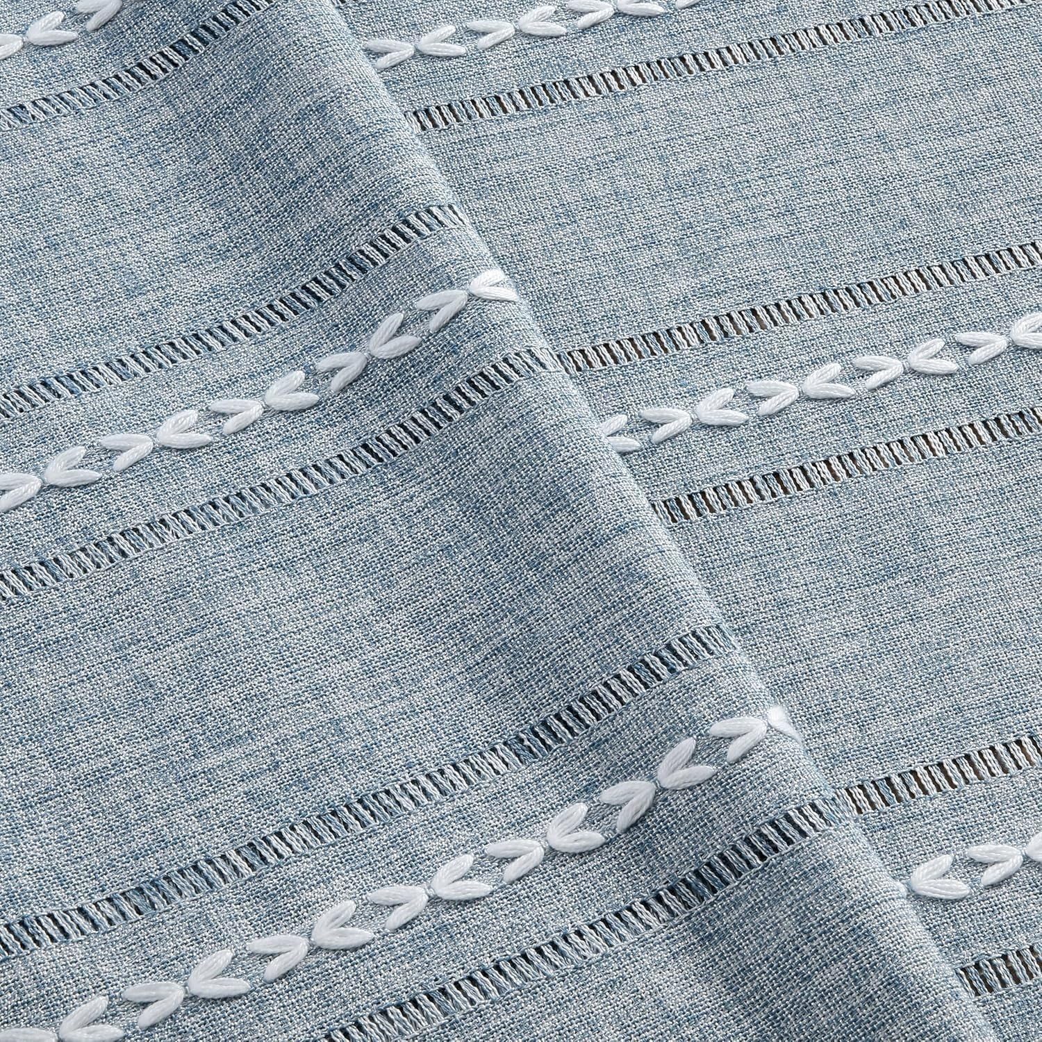 Nappe avec pompon - Nappe brodée - Imitation coton et lin - Pour cuisine, salle à manger, fête, vacances, Noël - Jaune - 100 x 160 cm