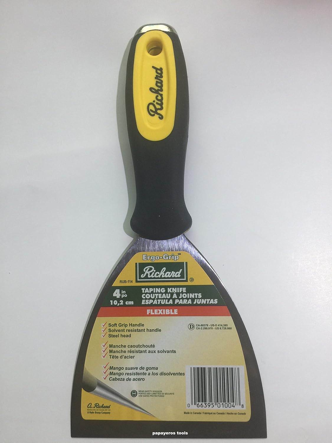 richard Flexible carbon steel blade, Ergo-Grip taping knife with steel head Specifications (4)