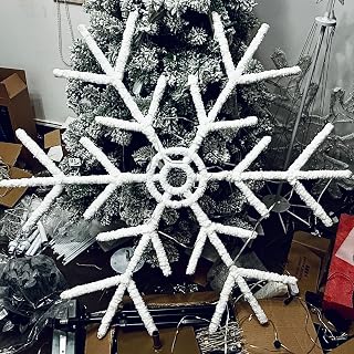 44'' Large Smart RGB Hanging Snowflake Christmas Lights, Color Changing Christmas Decoration with App & Remote Control, Multiple Preset Effects, DIY, Music Sync, Timer, Indoor Outdoor Holiday Décor