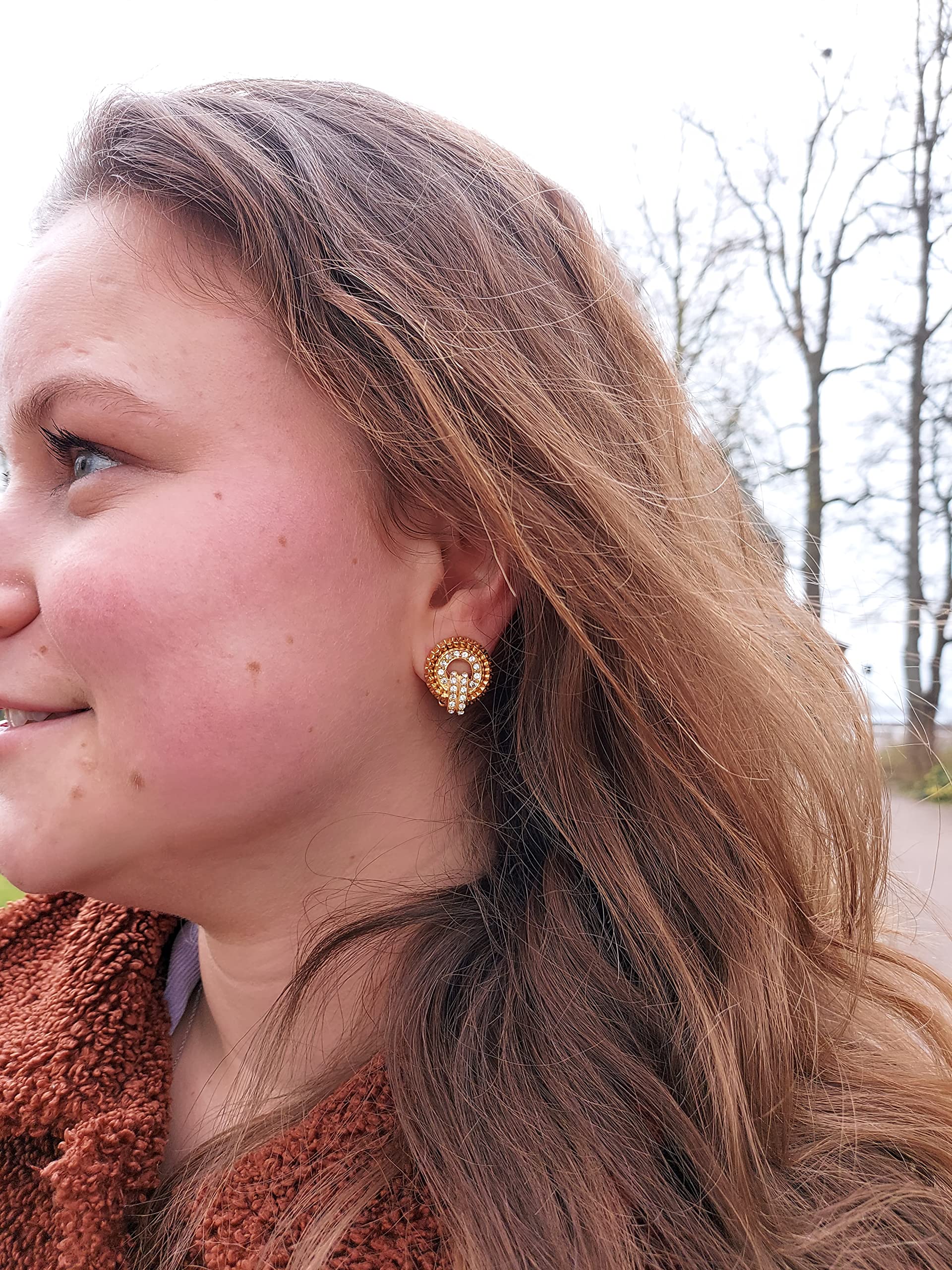 Ohrclip Tourbillon - Kristall - 22kt vergoldet