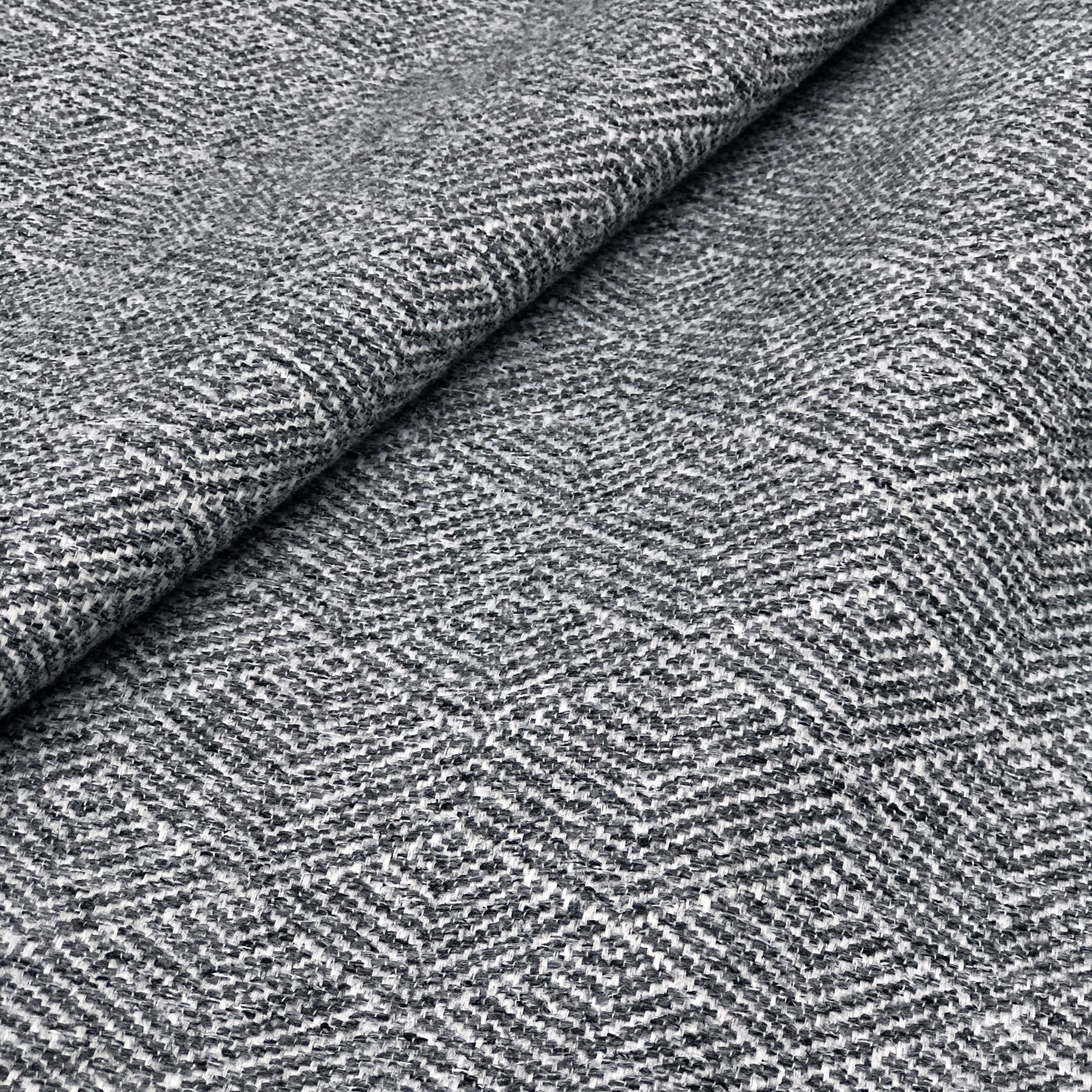 always4u Rideau avec Motifs Géométriques, Filtrage de la Lumière, Faux Laine Double Rideaux Isolation Thermique avec Oeillets pour Chambre à Coucher Salon, L140xH260cm, Texturé, Gris, Lot de 2