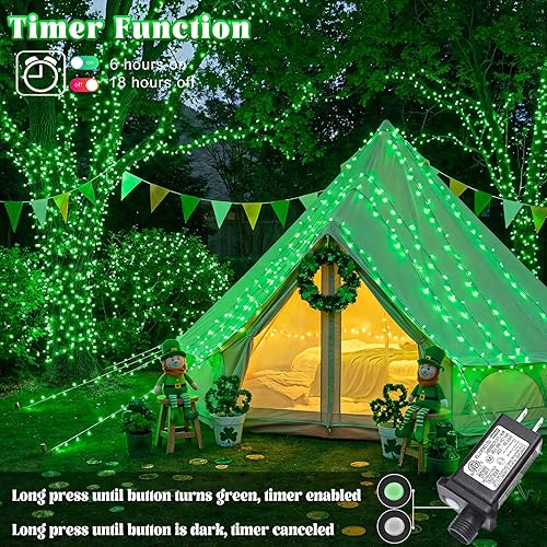 Miniatura 3 de Guirnalda de 300 luces LED para exteriores, luces de Navidad conectables para interiores, impermeables, con 8 modos, cable transparente para