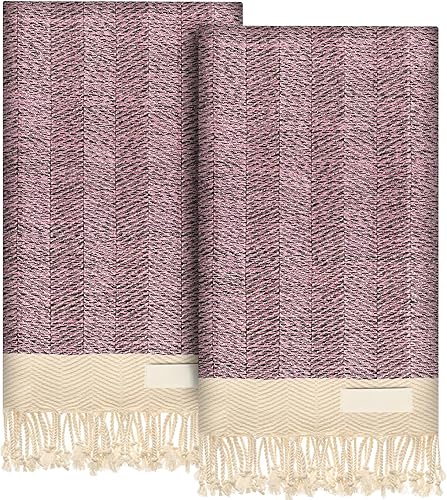 Miniatura 30 de Toallas de mano – Juego de 2 18" x 30" – Toalla de mano turca decorativa para baño, cocina, invitados, cara, cabello, té, paño de cocina