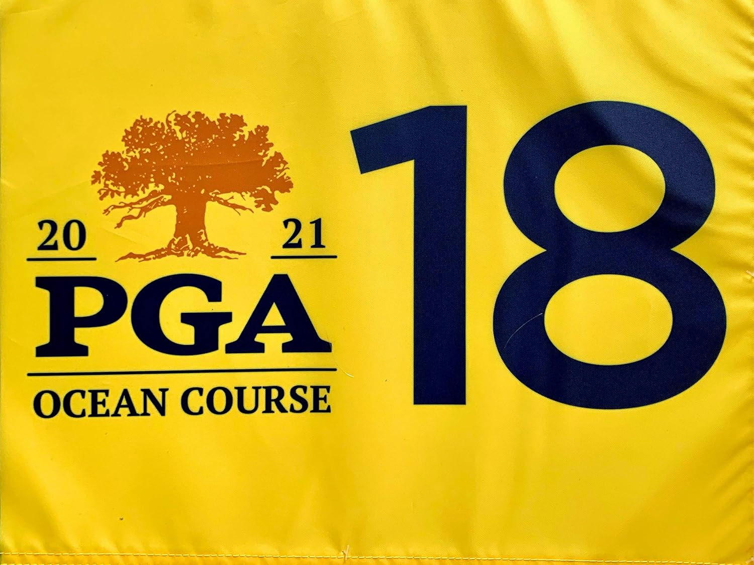 2021 Pga Championahip Flag kiawah island golf ocean course yellow silkscreen pin flag