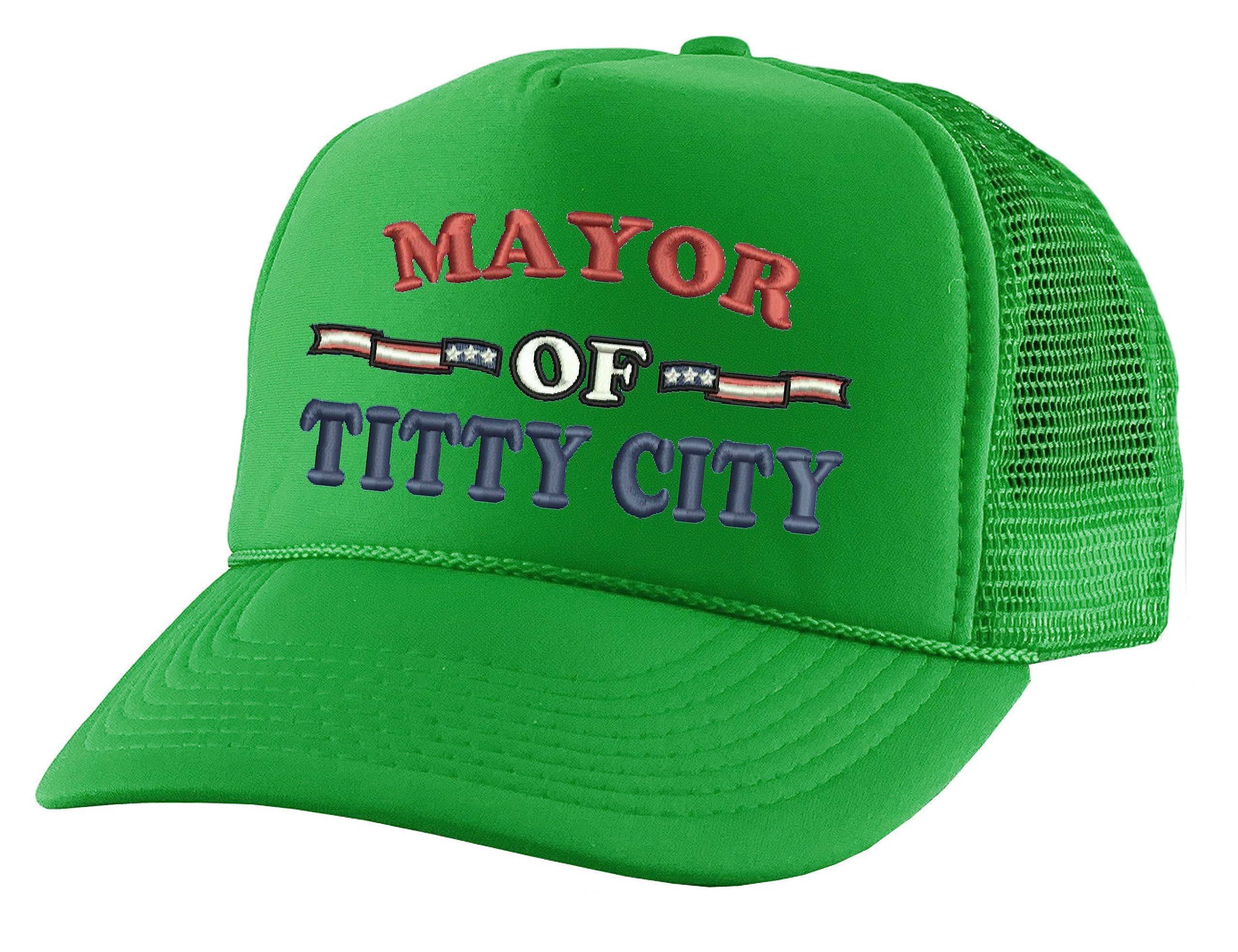 Trucker Hat Mayor of Titty City Funny Snapback Cap