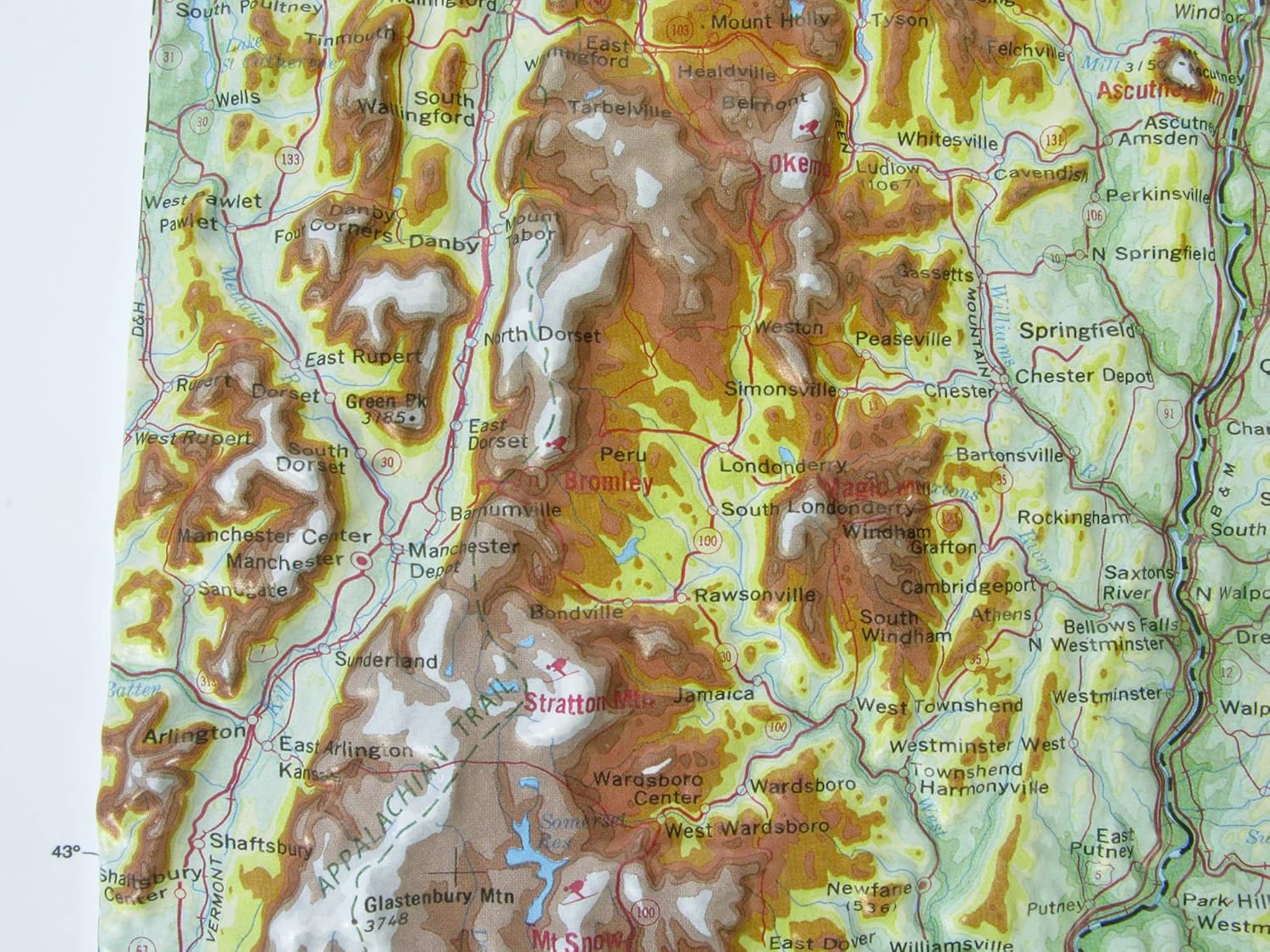Hubbard Scientific 3D Vermont & New Hampshire Map | A True Raised Relief Map - You Can Feel the Terrain | Vacuum-formed Molded | 22.75" x 32.25" | Detailed Topography