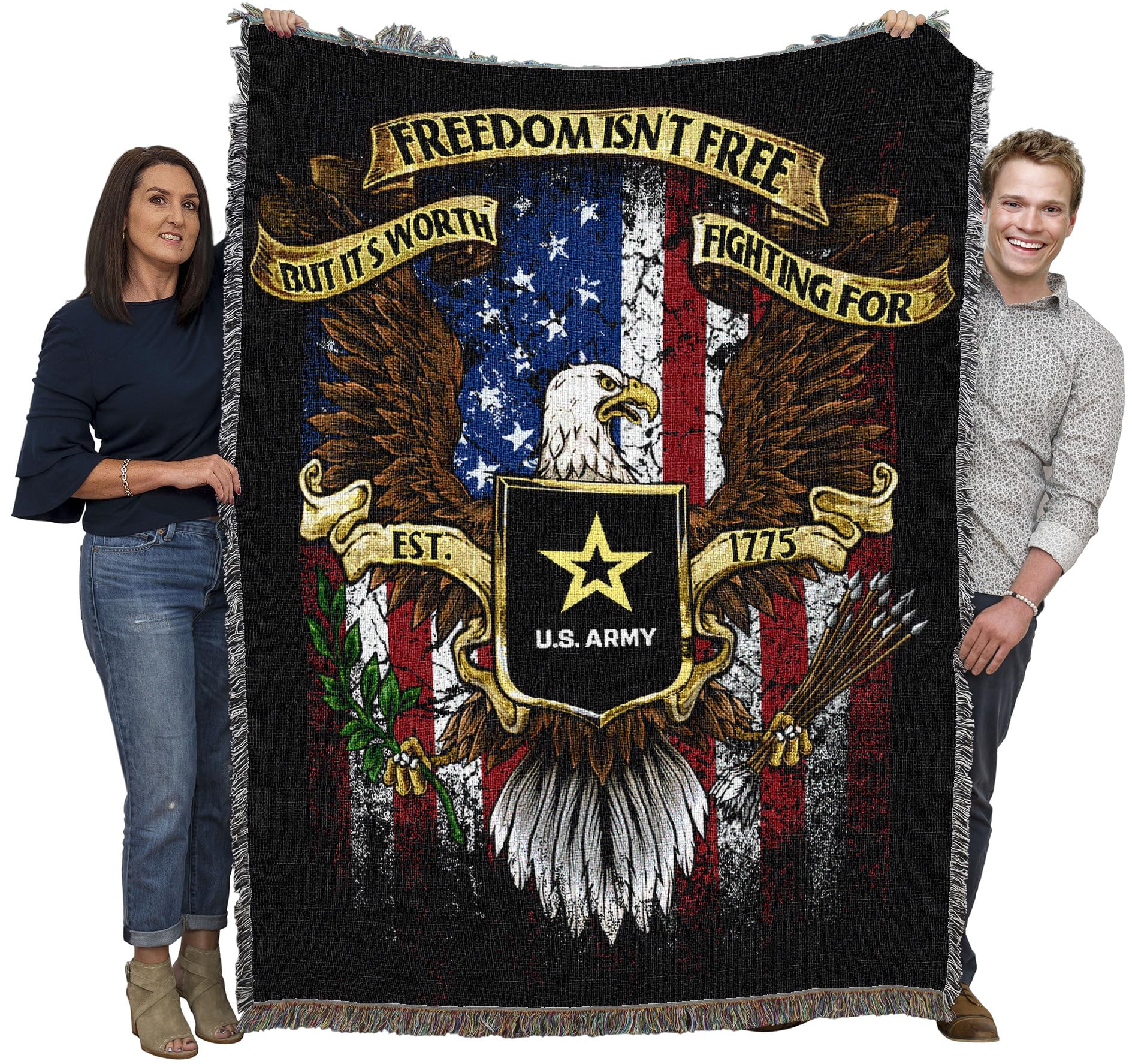 Regalo Per Marine Coperta US Marine Corps In Cotone, 72 X 54 Pollici Con Emblema Ricamato Made In Usa Regalo Militare 1036335