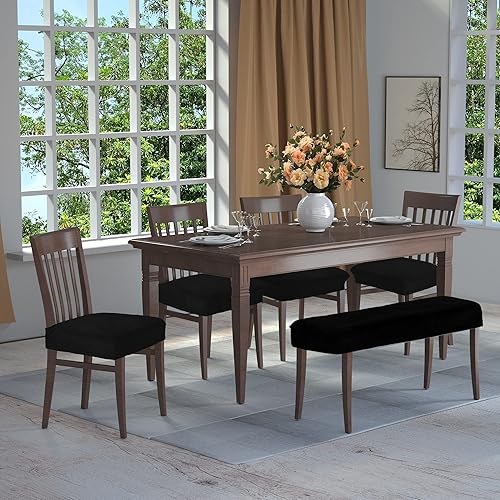 Miniatura 5 de SINOSSO Funda de terciopelo suave para banco de dormitorio, (48-62 pulgadas) de largo x (15-20 pulgadas) de ancho, funda protectora tapizada