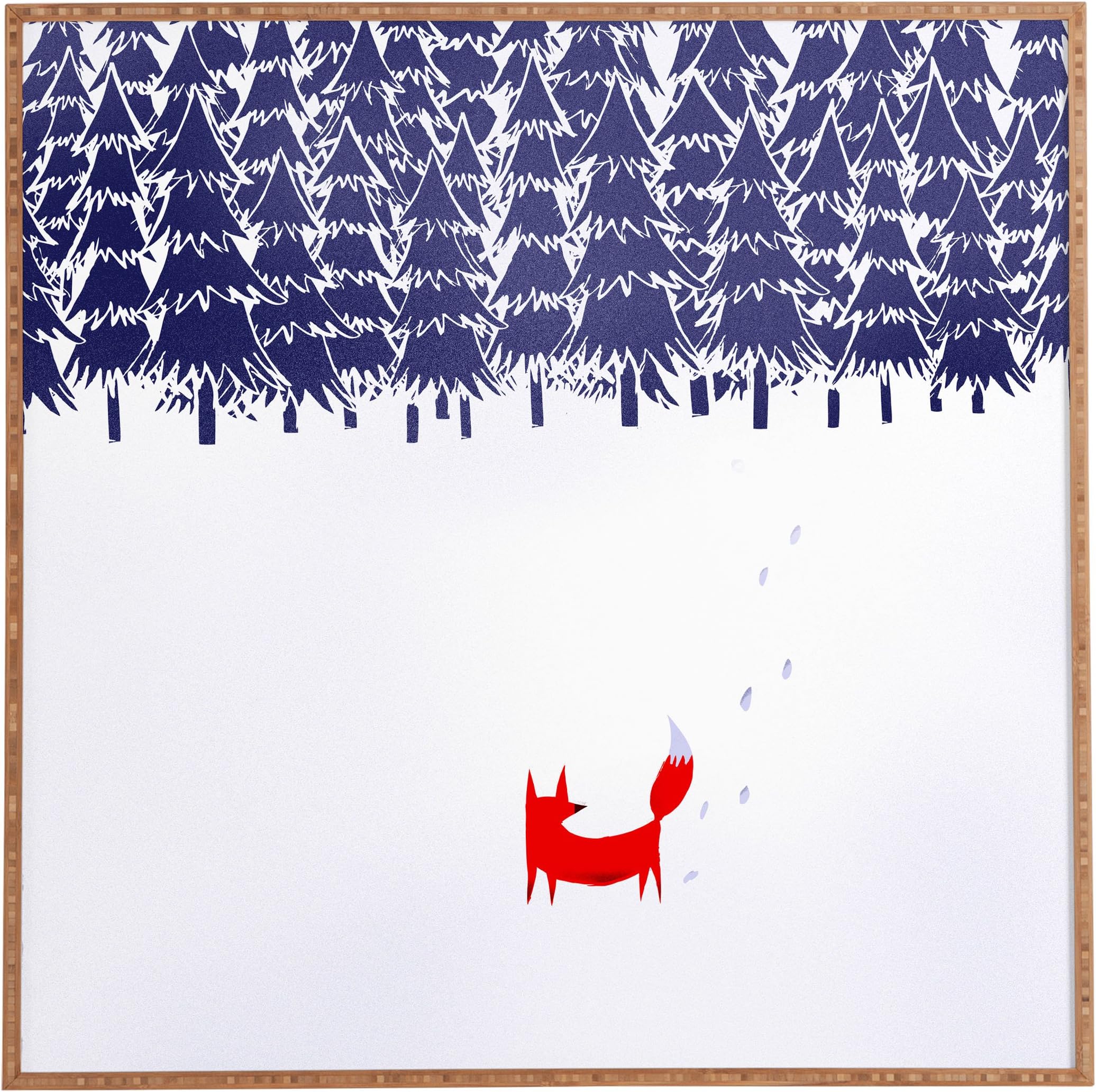 Deny Designs Robert Farkas, Alone in The Forest, Framed Wall Art, Small, 12"x 12"