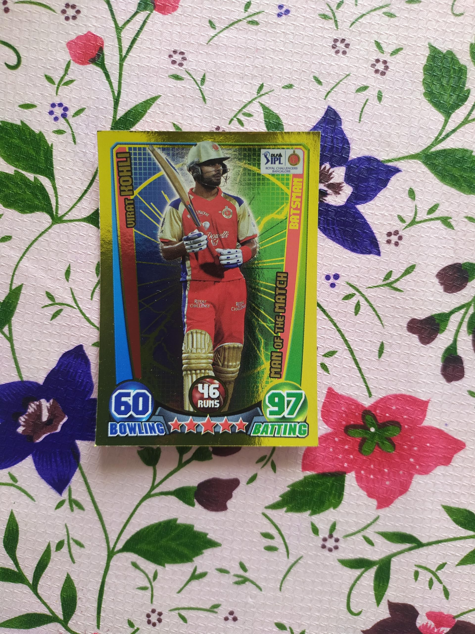Virat Kohli Gold Foil Cricket Attax 2012 Trading Card, Star of the