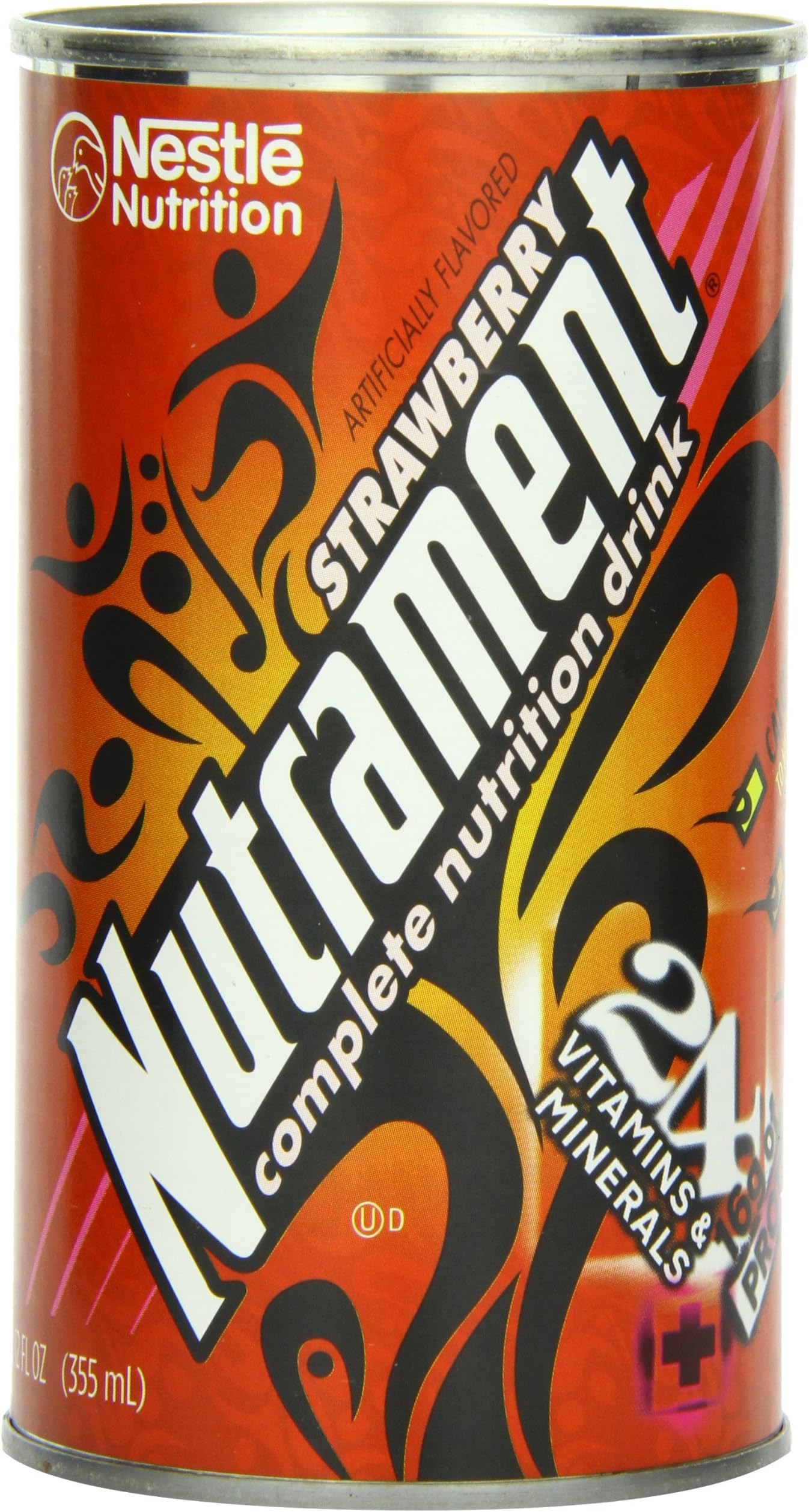 Nutrament Energy and Fitness Drink, Strawberry, 12 Ounce Cans (Pack of 12)