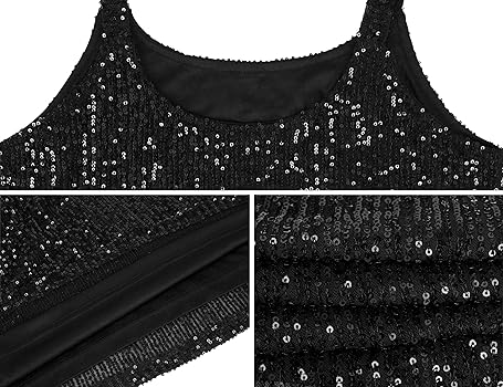 kayamiya Women's Sleeveless Sparkle Shimmer Camisole Vest