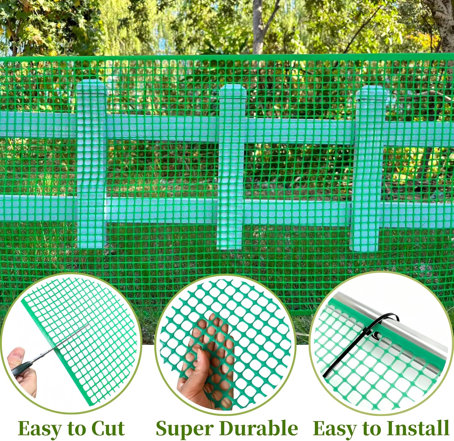 PotatoLife 15.7'' x 10' Plastic Wire for Poultry & Safety Barrier, Green image 3