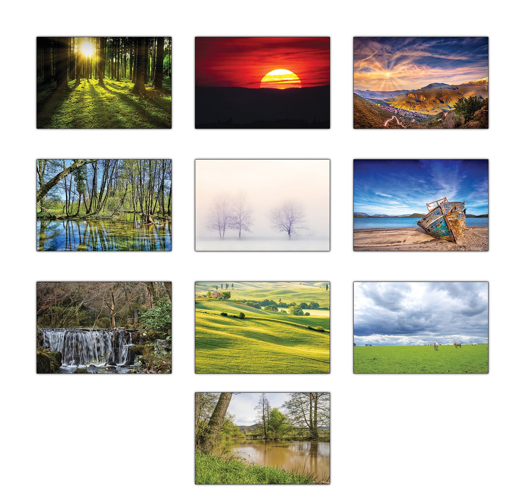 Lot De 50 Cartes Postales Paysages Frais - Idéales Pour Scrapbooking, Décoration Et Invitations