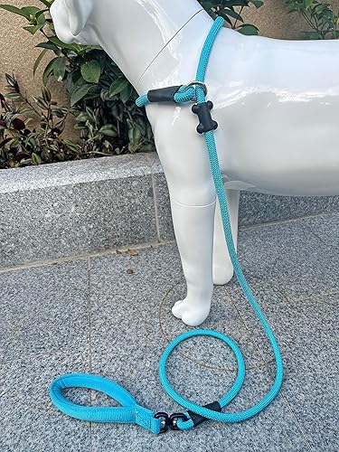 Miniatura 10 de Correa de perro antideslizante (6 pies), correa de cuerda de nailon resistente antiasfixia, antitirones y correa de entrenamiento para caminar al