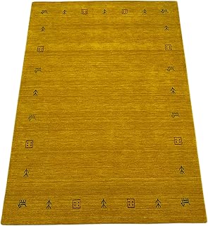 Orientteppich Gold Gabbeh Teppich 100% Wolle Loom Handgefertigt G-630 T (120 x 180 cm)