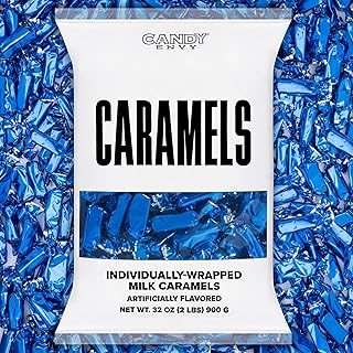Candy Envy - Individually Wrapped Caramels - Navy Blue Wrapper - 2 Pound Bulk Navy Blue Candy
