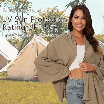 Women's UPF 50+ Scarf Shawl Wrap Shawl Sun Protection Cover Up for Travel Beach Swimming Outdoor One Size