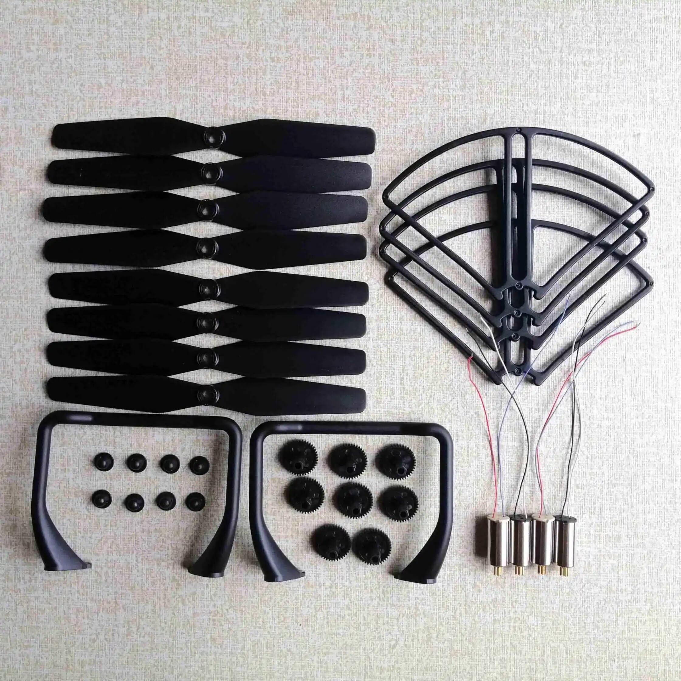 Conjunto de engranajes de Motor de hélice de repuesto de ensamblaje DIY, pieza de Dron, for SJR/C S20W S20 S30 S30W GPS Drone RC Quadcopter piezas de repuesto de drones Drönarbytesblad(Blue)