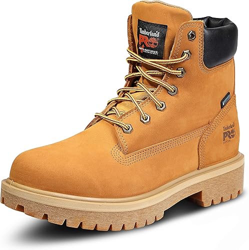 Timberland PRO Botas de trabajo industriales impermeables con aislamiento de punta suave de 6 pulgadas para hombre