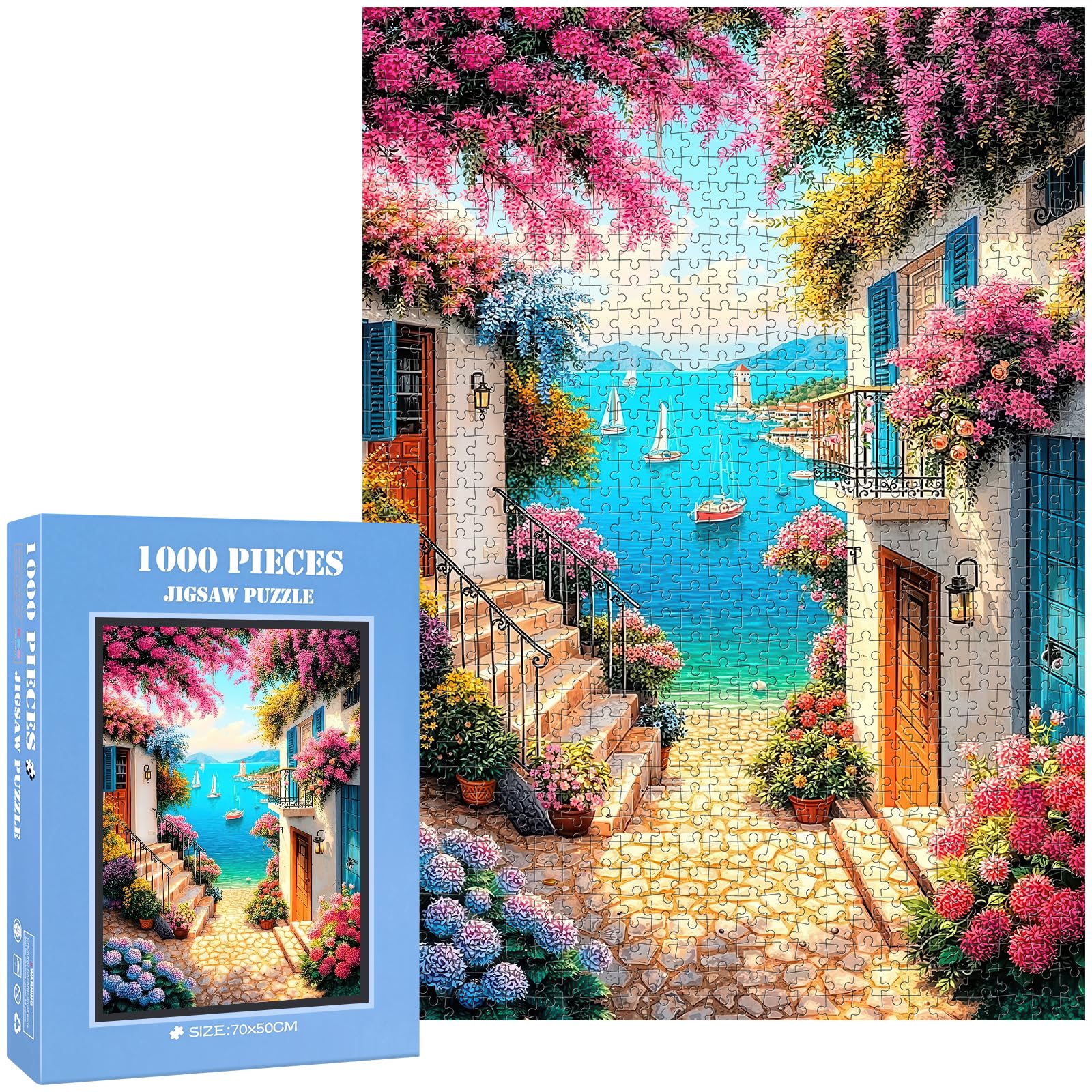 Floral Bay Cove 1000 Piece Jigsaw Puzzles for Adults