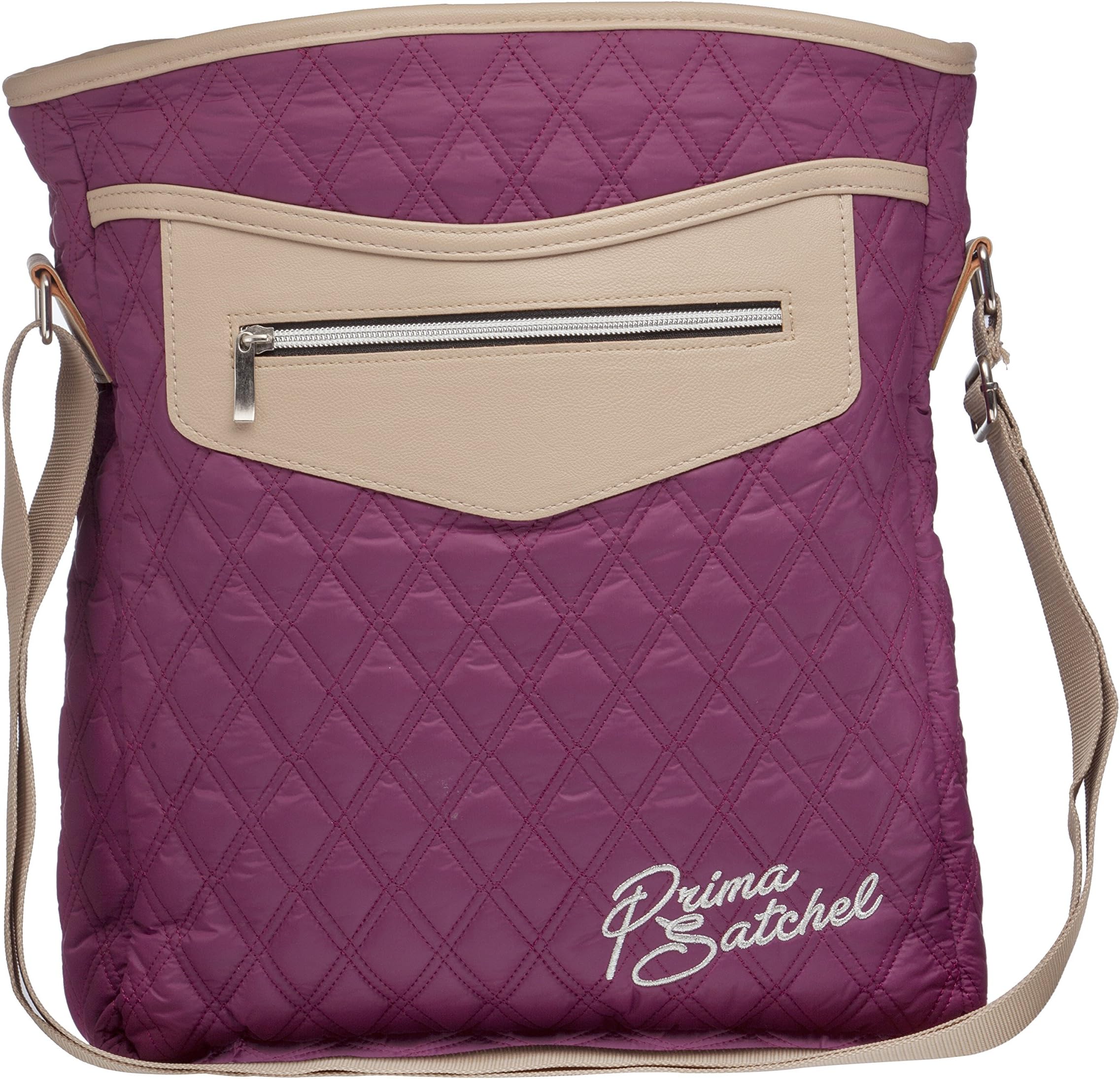 Prima Satchel Gril's Puffed Quilted Cross Body Shoulder Tote Bag