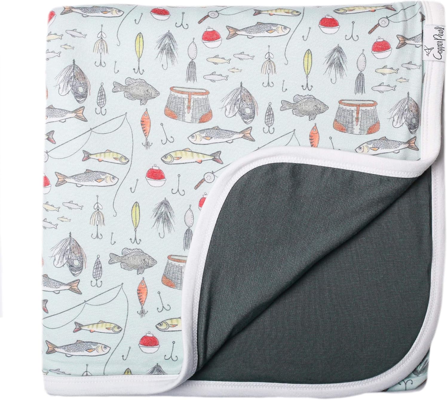 Copper Pearl Soft Baby Quilt: Breathable and Cozy Blanket for Boys, Girls & Toddlers | Three-Layer, 46x46 Premium Polyester/Rayon with Trout Pattern