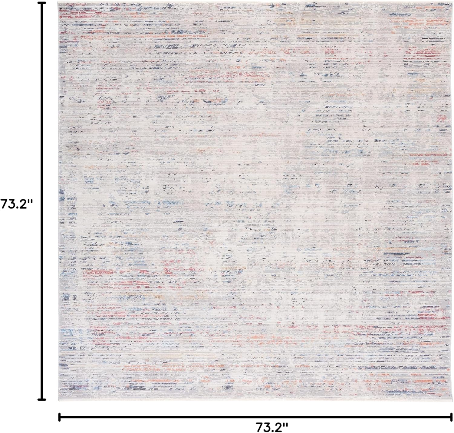 SAFAVIEH Valencia Collection Area Rug - 6'1 Square, Grey & Blue, Boho Chic Distressed Design, Non-Shedding & Easy Care, Ideal for High Traffic Areas in Living Room, Bedroom (VAL406G)