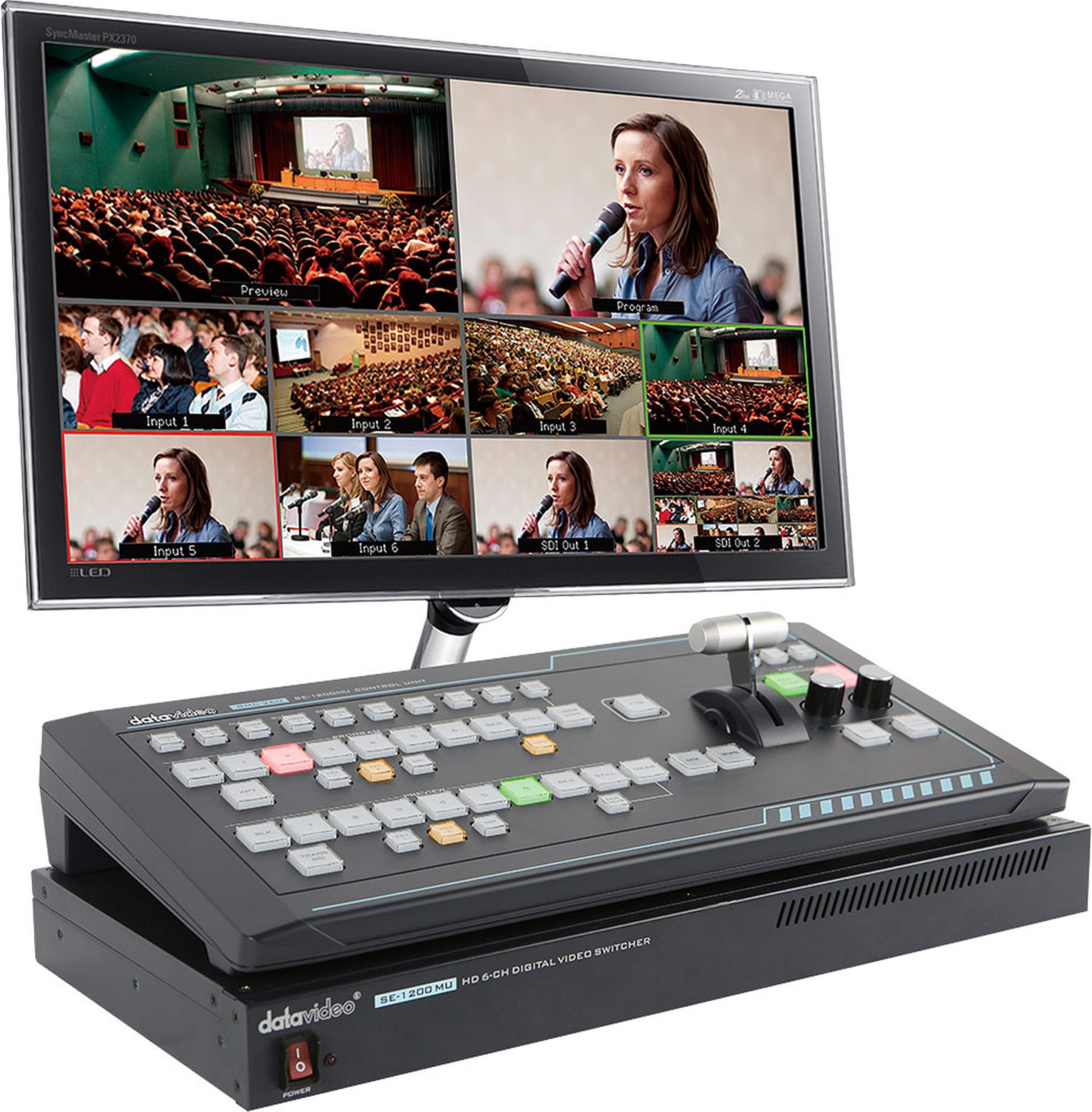 Datavideo SE-1200MU 6 Input HDMI Switcher with RMC-260 Controller for Camera, Personal Computer, Monitor, Television