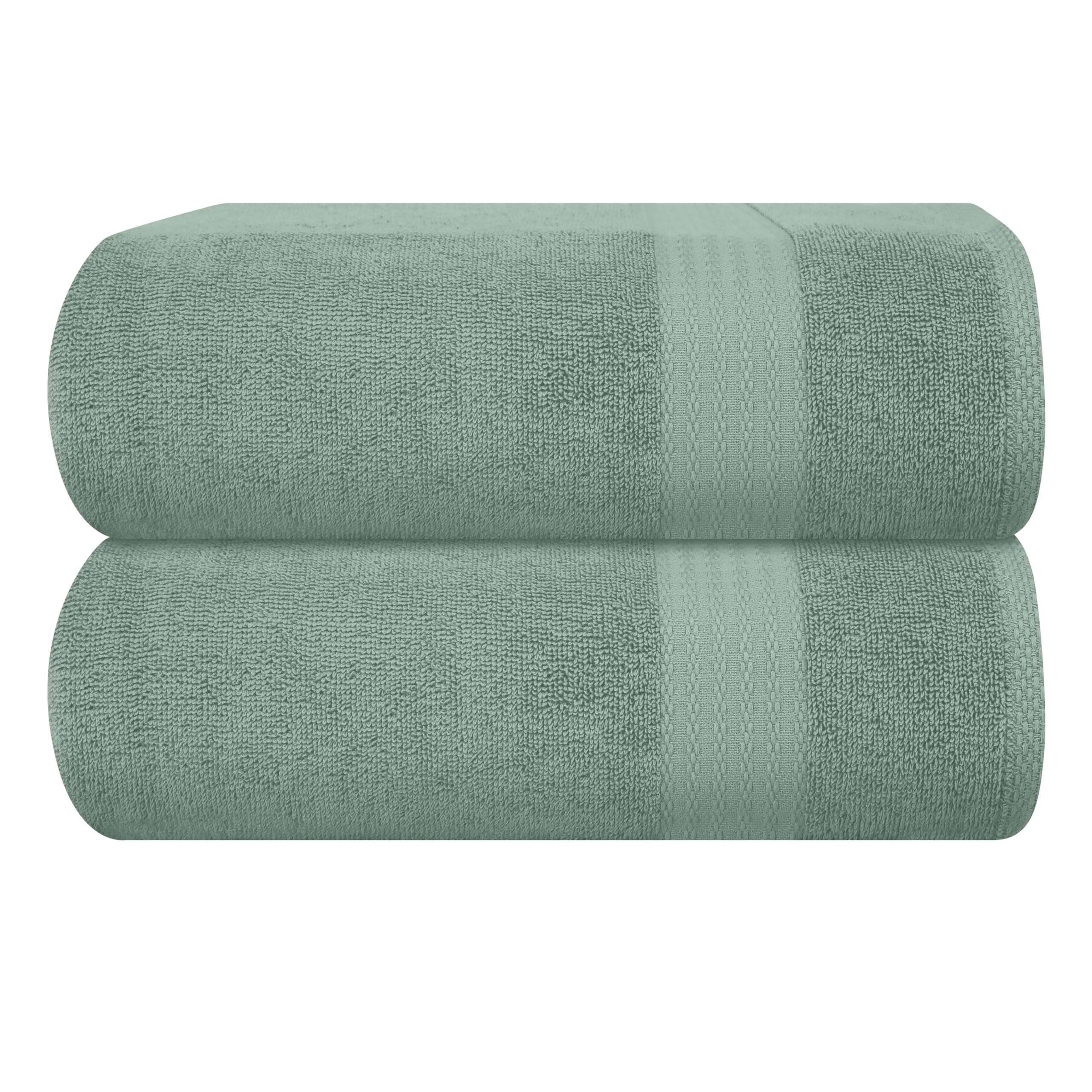 GLAMBURG Premium Cotton Oversized 2 Pack Bath Sheet 35x70-100% Pure Cotton - Ideal for Everyday use - Ultra Soft &amp; Highly Absorbent - Machine Washable - Jade