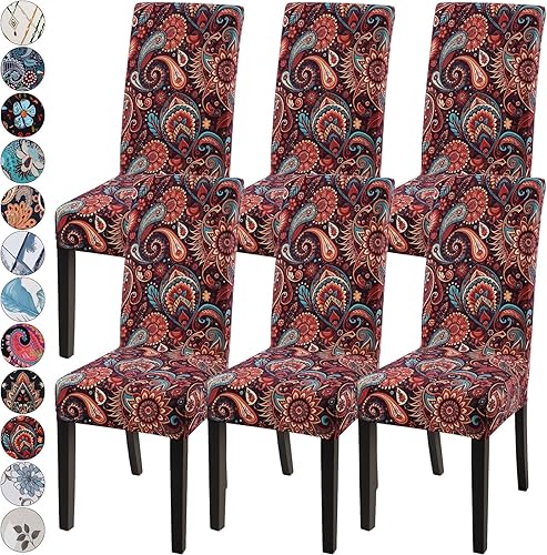 Vista 92 de YISUN Fundas para sillas de comedor, fundas elásticas de elastano para asiento de silla, extraíbles y lavables, fundas protectoras para sillas