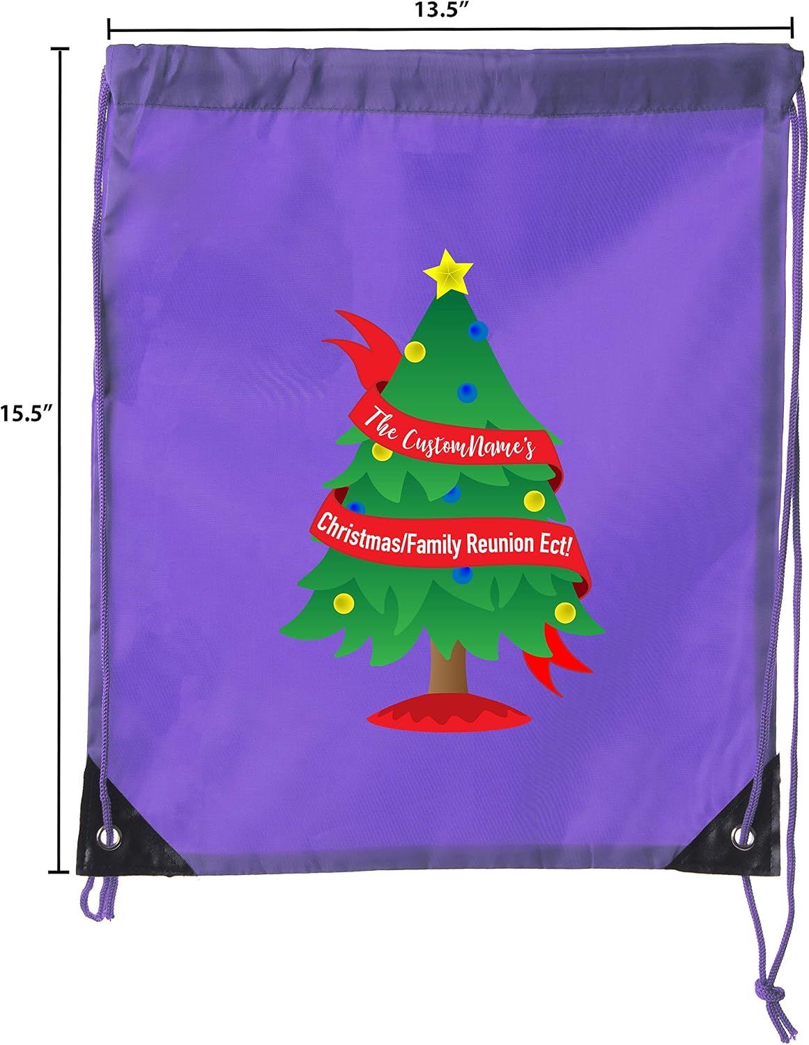 Christmas Tree Banner with custom name- Family Reunion Party Favor Bags