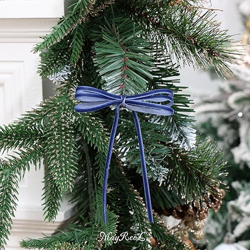 Miniatura 8 de MAYREEL Cinta de terciopelo azul marino de 18 de pulgada, fina cinta vintage azul marino para invitaciones de boda, manualidades, envoltura de