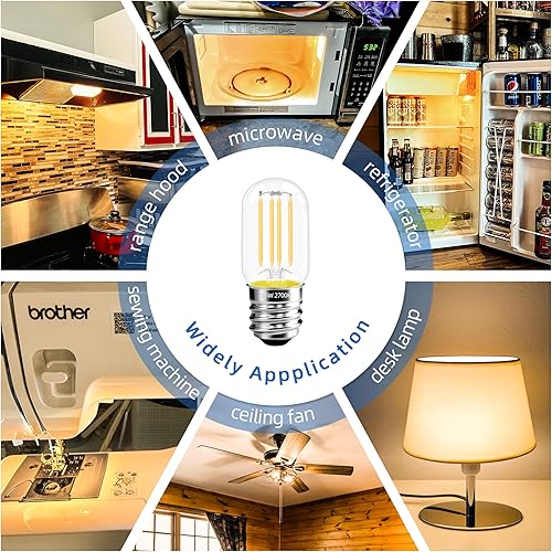 Miniatura 4 de Bombilla LED T10 de 2700 K de 3.2 pulgadas, bombilla LED E26 equivalente a 60 vatios regulable, bombilla tubular T25, bombillas Edison de 6 W e26 de