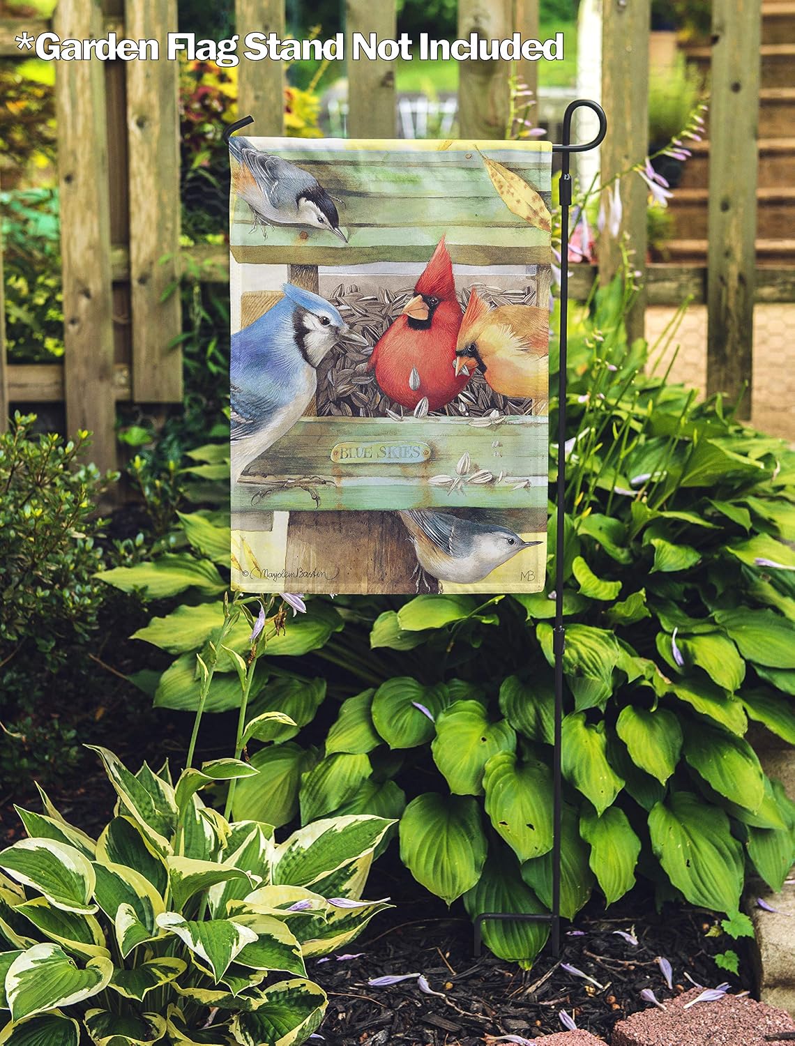 Flagology, Marjolein Bastin, Backyard Songbirds – Garden Flag 12" x 18", Outdoor/Indoor, Exclusive Premium Fabric, Spring