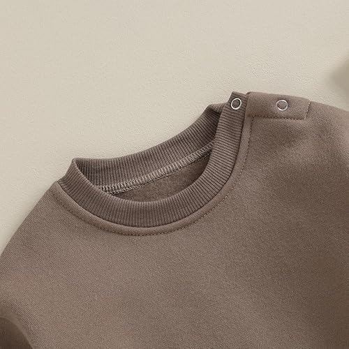 Miniatura 5 de DNOMAID YZARC Sudadera cálida para bebé niño y niña, mameluco sólido de manga larga, suéter de forro polar, mameluco de burbujas, ropa de otoño e