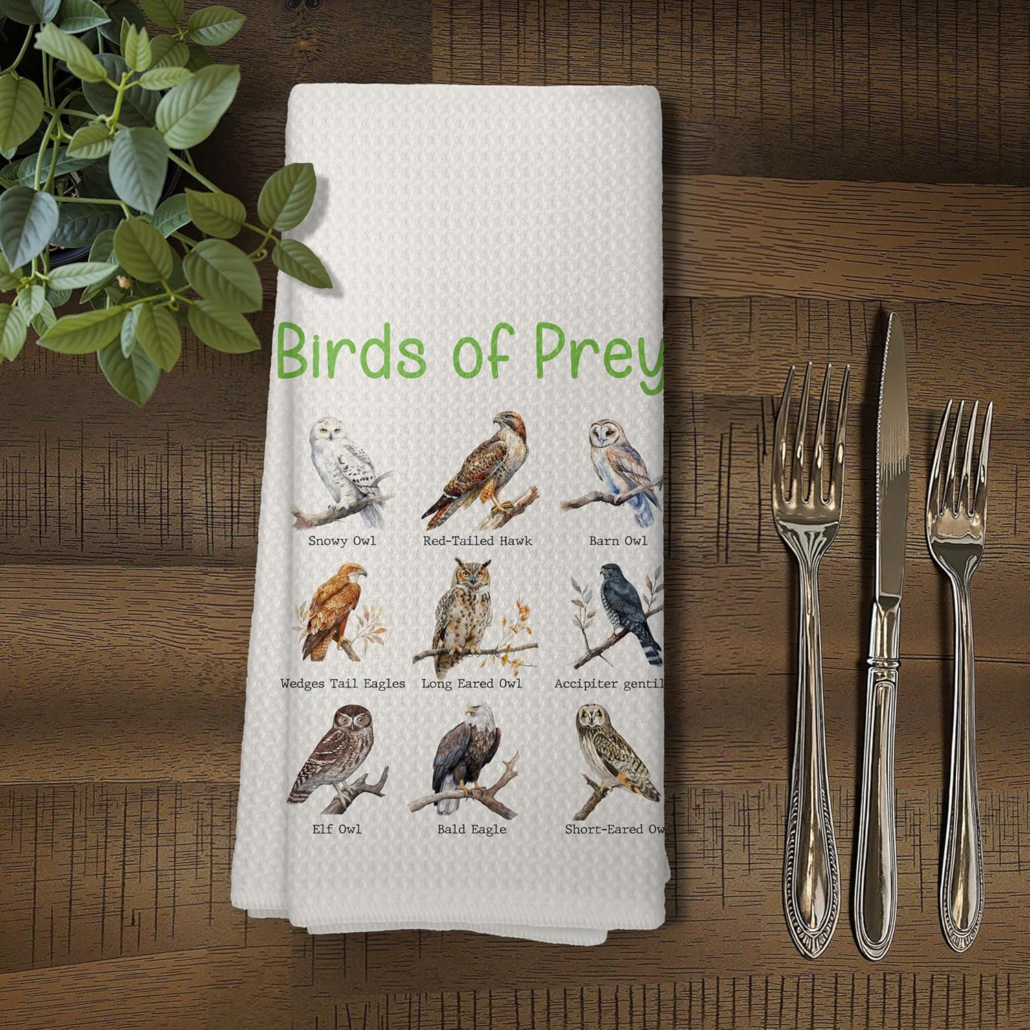 Birds of Prey Kitchen Towels, Gifts for Bird Lovers Watchers Women Men Dish Tea Towels for Kitchen, Birding Gifts Decorative Hand Towels for Bathroom, 16x24 Inches，C136-MJ-ZH - Image 5