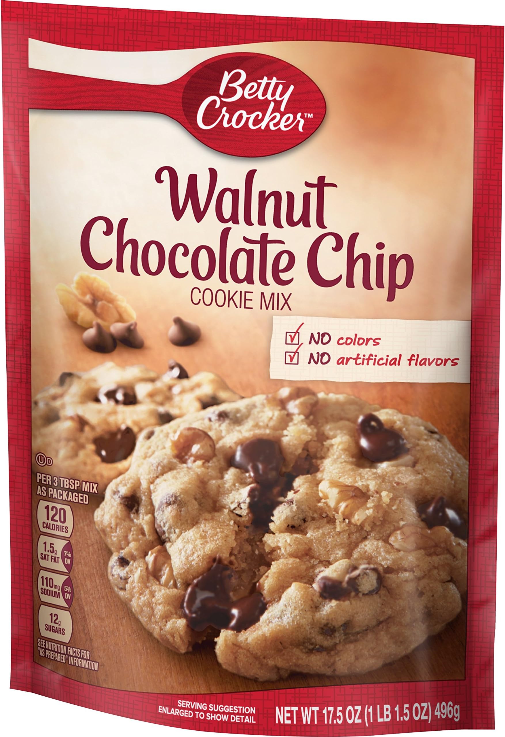 Betty Crocker Walnut Chocolate Chip Cookie Mix, 17.5 oz Box
