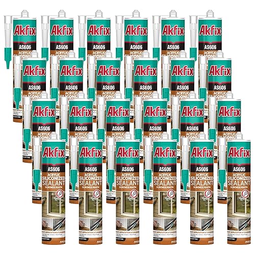 Miniatura 10 de Akfix AS606 - Calafatela blanca 100% silicona – Relleno resistente al agua para baño y cocina, sellador marino y canalón, calafata pintable