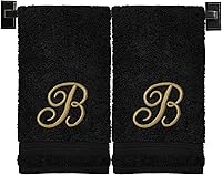 Vista 117 de Toallas de mano beige para baño, monogramadas, toallas turcas de algodón de lujo, bordadas en Estados Unidos, juego de 2, elige el color y la letra